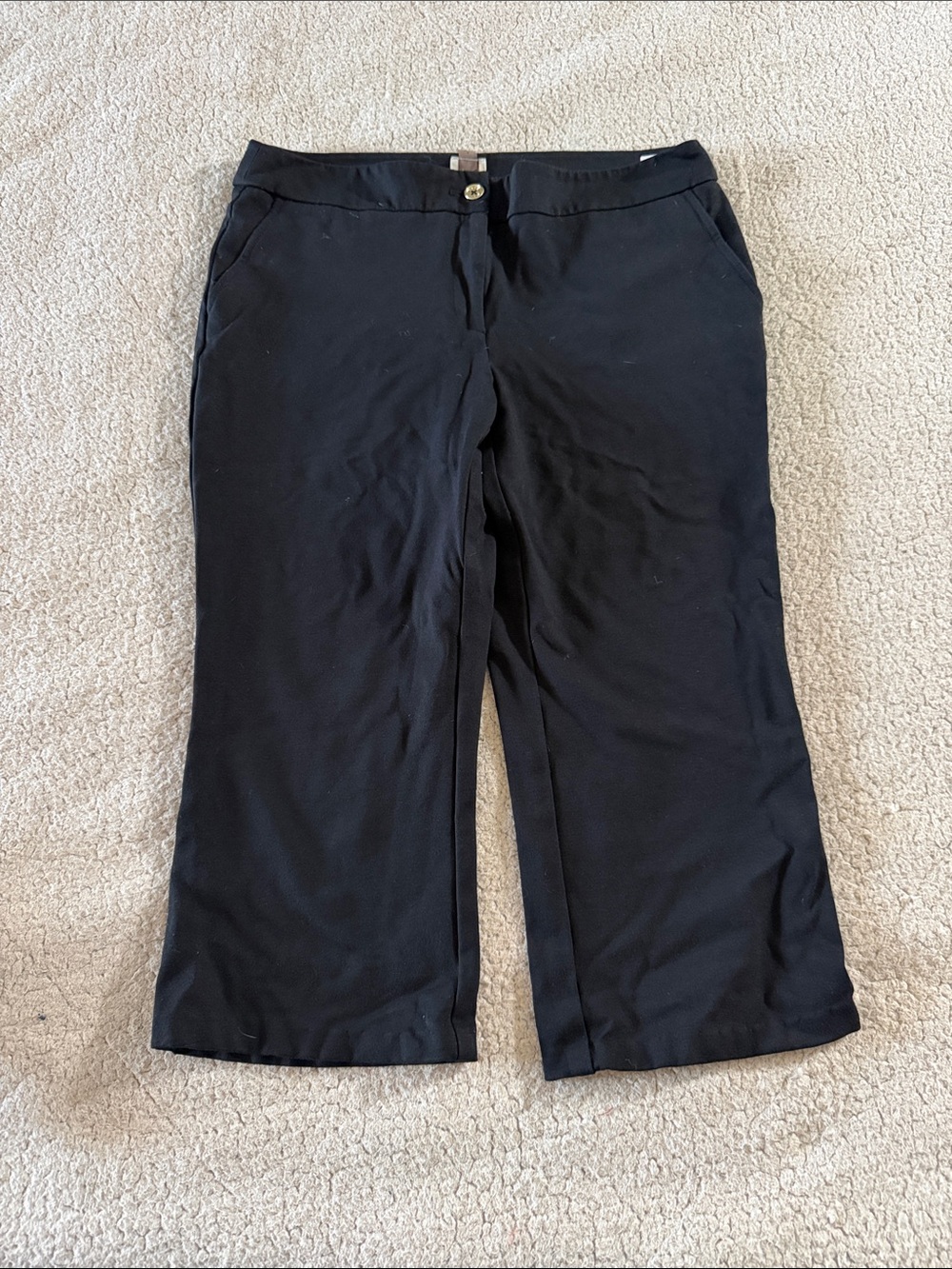 Anne Klein Black Cropped Dress Pants Size 8